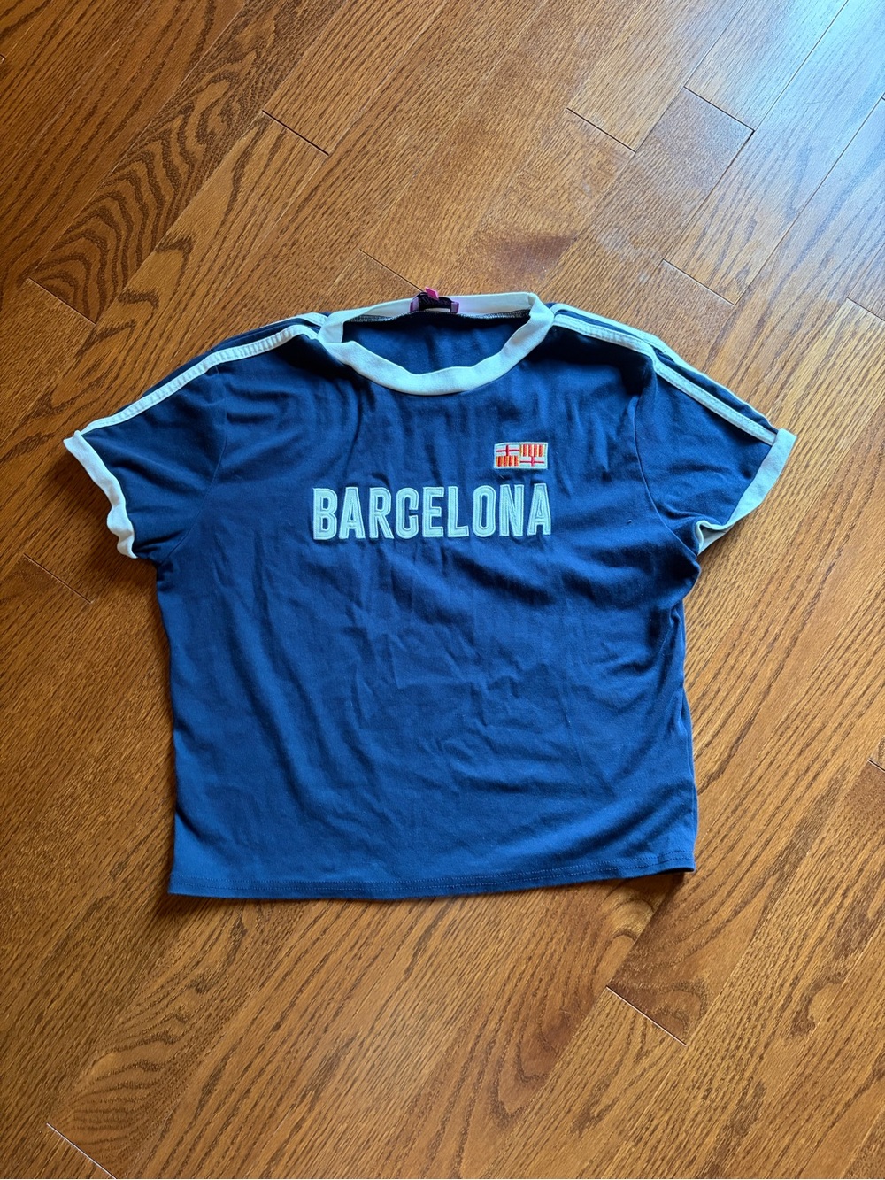 Edikted Navy Barcelona Ringer Tee with White Trim